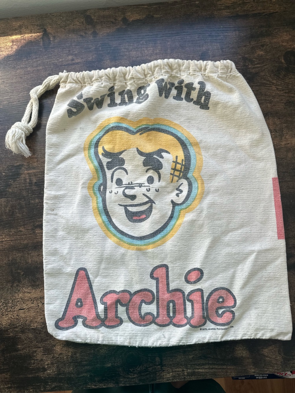 Vintage 1971 Archie Potato Chips Cloth Sack